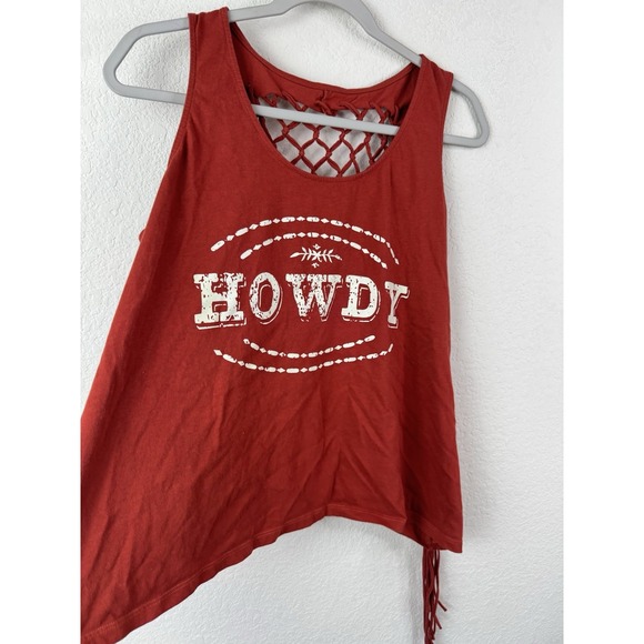 Shyanne Howdy Tank Top Western Fringe Macrame Back Women's XL Made In Peru Rodeo - Picture 3 of 7